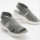 hulianfu New Women's Casual Shoes Light Comfort Platform Wedge Beach Sandals Fly Woven Mesh Fish Mouth Open Toe Slippers Zapatos Nina