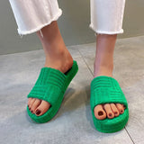 hulianfu Fashion Women's Slippers  New Flat Towel Slippers Thick Soles Wear Fashion Hight Street Shoes 35-43 Cotton Slides
