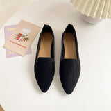 hulianfu Fashion Slip on Loafers Breathable Stretch Ballet Shallow Flats Women Soft Bottom Pointed Toe Boat Shoes plus size 43