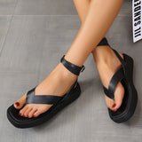 hulianfu Summer New Thick-soled Sandals Women's Platform Thick-soled Slip-toe Ankle Cross Buckle Sports Sandals Women Beach Shoes