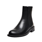 hulianfu Women ankle boots natural leather upper Retro classic short boots Europe women shoes Cowhide + cow suede Chelsea boots