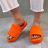 hulianfu Fashion Women's Slippers  New Flat Towel Slippers Thick Soles Wear Fashion Hight Street Shoes 35-43 Cotton Slides