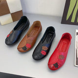 hulianfu Large Size Loafers Ladies Casual Flats Spring Autumn Retro Comfortable Soft Bottom Round Head Work Shoes Chaussures Femmes