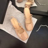 2024 Summers Women Sandals Shoes Fashion Elegant Shallow Thick Heel Shoes Ladies Comfort Street Style Mary Jane Shoes