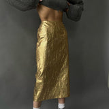 spring new skirt pleated high waist back slit fashion trend versatile bag hip skirt Vestidos women's clothing