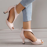hulianfu Peep Toe High Heels Sandals Women Summer  Hollow Out Pointed Toe Pumps Woman Shoes Plus Size 43 Thick Heeled Sandalias Mujer
