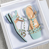 Summer New Model Wear outside rivet leisure Women slippers Fashion Brand Design Low heel sandals shoes Free shipping 41-43