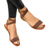 hulianfu Flat Women Sandals  Summer Women Cross Strap Sandals Fashion Open Toe Elegant Women Shoes Comfortable Sexy Sandals Women
