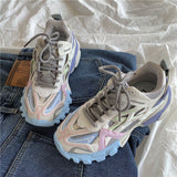 hulianfu Lovely Pink Chunky Sneakers Women Thick Sole Girls Sport Shoes Bright Green Fashion Casual Dad Shoes Female Footwear