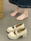 hulianfu  Summer Korean Fashion Medium Heels Shoes Office Lady Causal Buckle Shoes Solid Non Slip Elegant Pumps Woman Basic Design