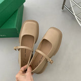 French Chunky Heels Women 2024 Spring Summer New Fashion Casual Mary Jane Shoes Ladies Designer Leather Sandals Women