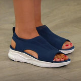 hulianfu New Women's Casual Shoes Light Comfort Platform Wedge Beach Sandals Fly Woven Mesh Fish Mouth Open Toe Slippers Zapatos Nina