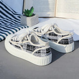 Shoes for Women Canvas Low Woman Footwear White Round Toe 39 Trends  Vulcanized Offers Free Shipping Cheap New Arrival Offer