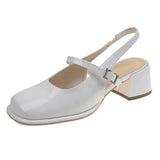 2024 Summers Women Sandals Shoes Fashion Elegant Shallow Thick Heel Shoes Ladies Comfort Street Style Mary Jane Shoes