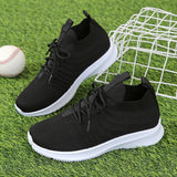 hulianfu Orange Knitted Breathable Sneakers for Women Plus Size 43 Non Slip Mesh Flats Woman Comfortable Soft Platform Loafers Shoes