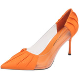 hulianfu New Luxury Women's Spring and Summer Baotou Transparent Stiletto High Heels Pumps Rhinestone Pointed Single Shoes All-match