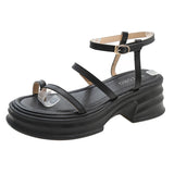 hulianfu Ankle Strap Platform Gladiator Sandals for Women Summer  Thick Bottom Clip Toe Wedges Sandals Woman Roman Style Beach Shoes