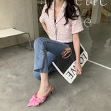 New Bow-knot Women Slipper Fashion Pointes Toe Slip On Ladies Mules Shoes Elegant Thin High Heel Sandal