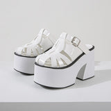 11CM Super High Heels Platform Slippers High Heel Slippers Walking Punk Pumps Fashion Wedges High Heels Platform Woman Shoes