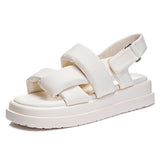 Women's Sandals Fashion Open Toe Casual Summer Shoes For Women  New Thick Sole Comfortable Ladies Flat Sandals Black