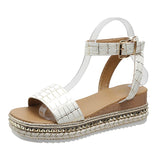 hulianfu Fashion Ankle Strap Platform Sandals Women Summer  Thick Bottom Rivet Gladiator Shoes Woman Non Slip Wedges Sandalias Mujer