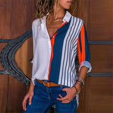 New Fashion Print Women Blouses Long Sleeve Turn-down Collar Chiffon Blouse Shirt Casual Tops Plus Size Elegant Work Shirt
