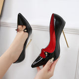 13cm Metal Heel Women Pumps Metal Decoration Fashion High Heeled Shoes Ladies  New Sexy Business High Heels Stiletto