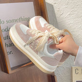 hulianfu Fashion Vulcanized Platform Flat Sneakers Women Casual Sports Canvas Shoes Women Tennis Lolita Running Kawaii Women Shoes