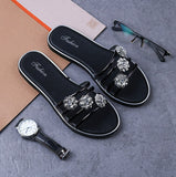 hulianfu Women's Flat Flip Flops Fashion Casual Slippers Flower Lightweight Sandals Non-slip Party Beach Shoes Chanclas Verano Mujer