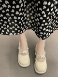 hulianfu  Summer Korean Fashion Medium Heels Shoes Office Lady Causal Buckle Shoes Solid Non Slip Elegant Pumps Woman Basic Design