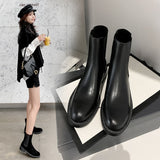 hulianfu Women ankle boots natural leather upper Retro classic short boots Europe women shoes Cowhide + cow suede Chelsea boots