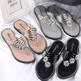 hulianfu Women's Flat Flip Flops Fashion Casual Slippers Flower Lightweight Sandals Non-slip Party Beach Shoes Chanclas Verano Mujer