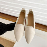 hulianfu Fashion Slip on Loafers Breathable Stretch Ballet Shallow Flats Women Soft Bottom Pointed Toe Boat Shoes plus size 43