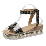 hulianfu Fashion Ankle Strap Platform Sandals Women Summer  Thick Bottom Rivet Gladiator Shoes Woman Non Slip Wedges Sandalias Mujer
