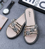 hulianfu Women's Flat Flip Flops Fashion Casual Slippers Flower Lightweight Sandals Non-slip Party Beach Shoes Chanclas Verano Mujer
