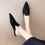 hulianfu Woman Mules Shoes Outdoor Women Slippers Female Square Toe Shallow Low-heel Casual Shoes Comfortable Slippers Slides New
