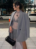 Long Blazer Women Masculine Office Blazer Woman Double Breasted Jacket Women Spring Long Sleeve Blazers for Women Coat