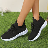 hulianfu Orange Knitted Breathable Sneakers for Women Plus Size 43 Non Slip Mesh Flats Woman Comfortable Soft Platform Loafers Shoes