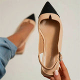 hulianfu Sandals Women Summer  Casual College Mixed Color Buckle Empty Fashion Pointy Simplicity Elegant Woman Shoes With Low Heels