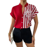 New Fashion Print Women Blouses Long Sleeve Turn-down Collar Chiffon Blouse Shirt Casual Tops Plus Size Elegant Work Shirt