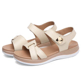 hulianfu New Women's Casual Sandals Platform Open Toe Soft-soled Beach Shoes Fashion Solid Color Outdoor Flat Sandals Sabdalia Feminina