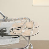 summer women's sandals ladies casual shoes party and chain design Korean style Dinner and work wear High heel