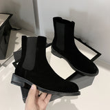 hulianfu Women ankle boots natural leather upper Retro classic short boots Europe women shoes Cowhide + cow suede Chelsea boots