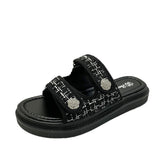 hulianfu  Women Fashion Sandals Summer New Flat  Embroidery  Casual Roman Designer Shoes Platform Sandal
