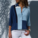 New Fashion Print Women Blouses Long Sleeve Turn-down Collar Chiffon Blouse Shirt Casual Tops Plus Size Elegant Work Shirt
