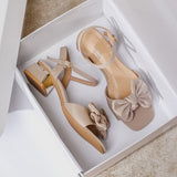 hulianfu  summer women's outerwear sandals ladies high heels bow design career and party wear Korean style casual shoes size 41-43