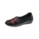 hulianfu Large Size Loafers Ladies Casual Flats Spring Autumn Retro Comfortable Soft Bottom Round Head Work Shoes Chaussures Femmes