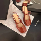 2024 Summers Women Sandals Shoes Fashion Elegant Shallow Thick Heel Shoes Ladies Comfort Street Style Mary Jane Shoes