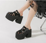 11CM Super High Heels Platform Slippers High Heel Slippers Walking Punk Pumps Fashion Wedges High Heels Platform Woman Shoes