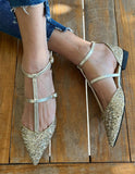 hulianfu Sandals Women Summer  Casual College Mixed Color Buckle Empty Fashion Pointy Simplicity Elegant Woman Shoes With Low Heels